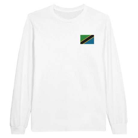 T-shirt à manches longues Drapeau de la Tanzanie en broderie - Pixelforma 