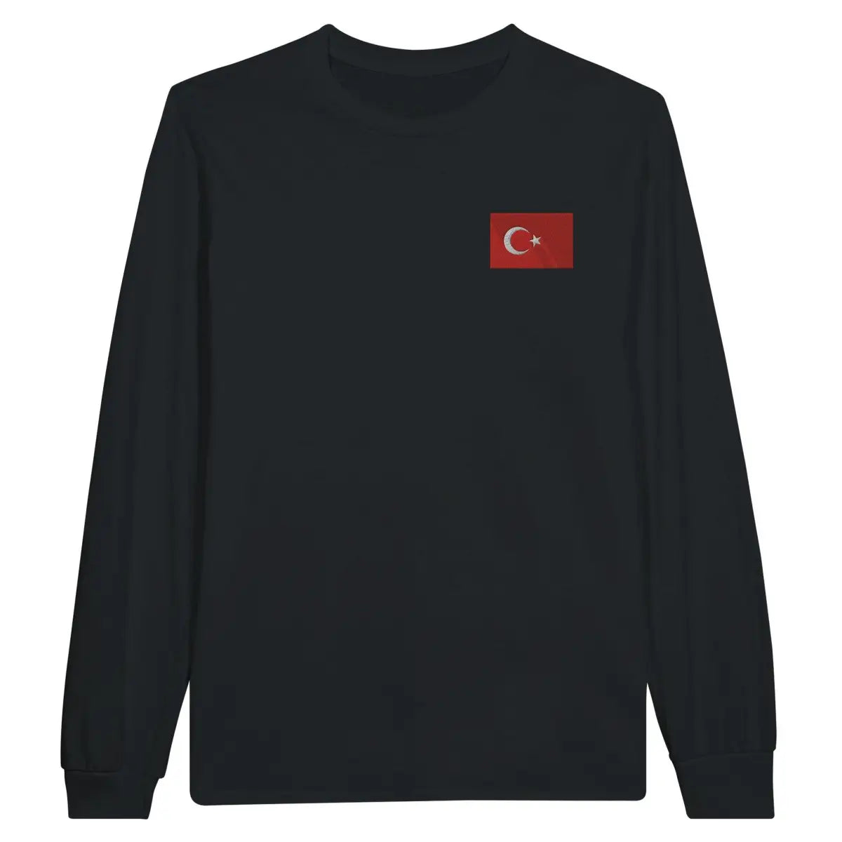 T-shirt à manches longues Drapeau de la Turquie en broderie - Pixelforma 