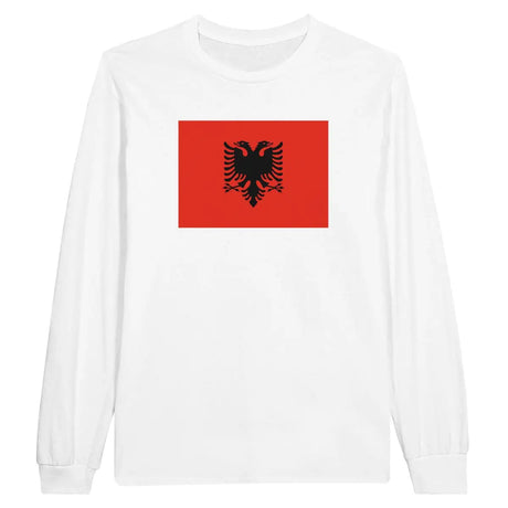 T-shirt à manches longues Drapeau de l'Albanie - Pixelforma 