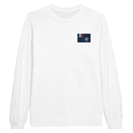 T-shirt à manches longues Drapeau de l'Antarctique française en broderie - Pixelforma 