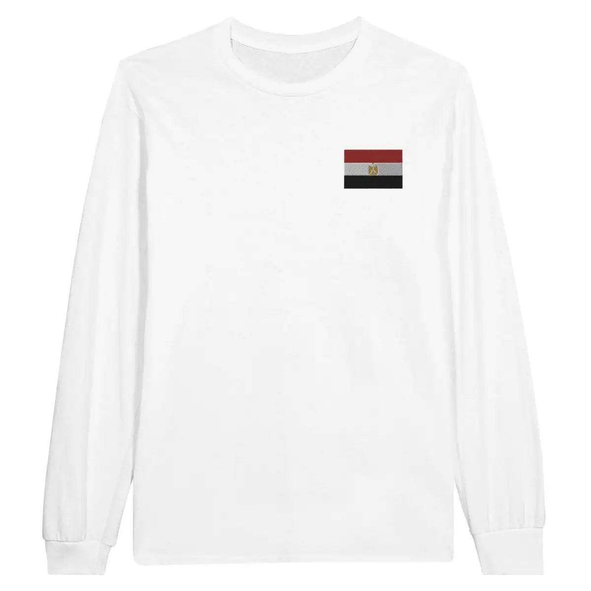 T-shirt à manches longues Drapeau de l'Égypte en broderie - Pixelforma 