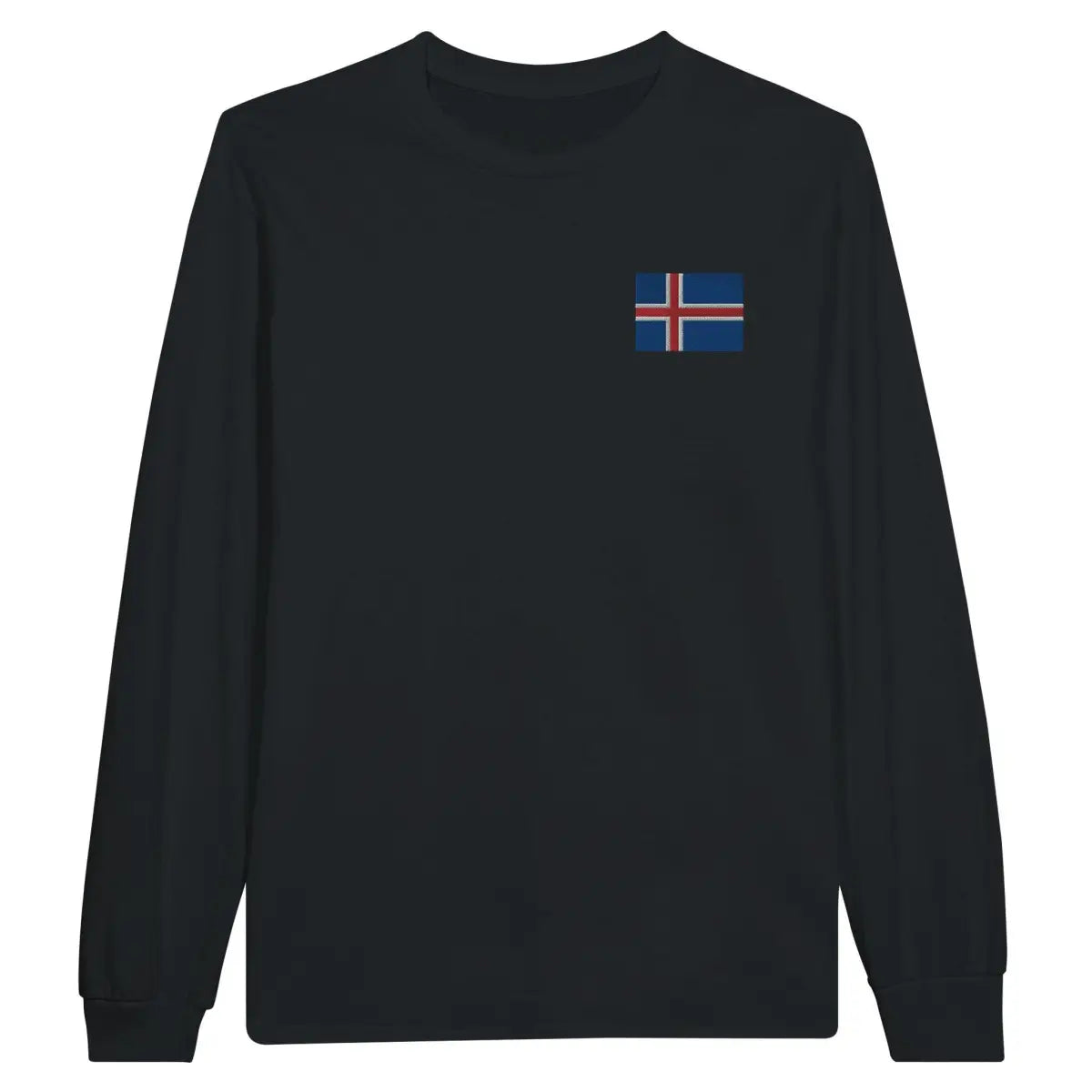 T-shirt à manches longues Drapeau de l'Islande en broderie - Pixelforma 