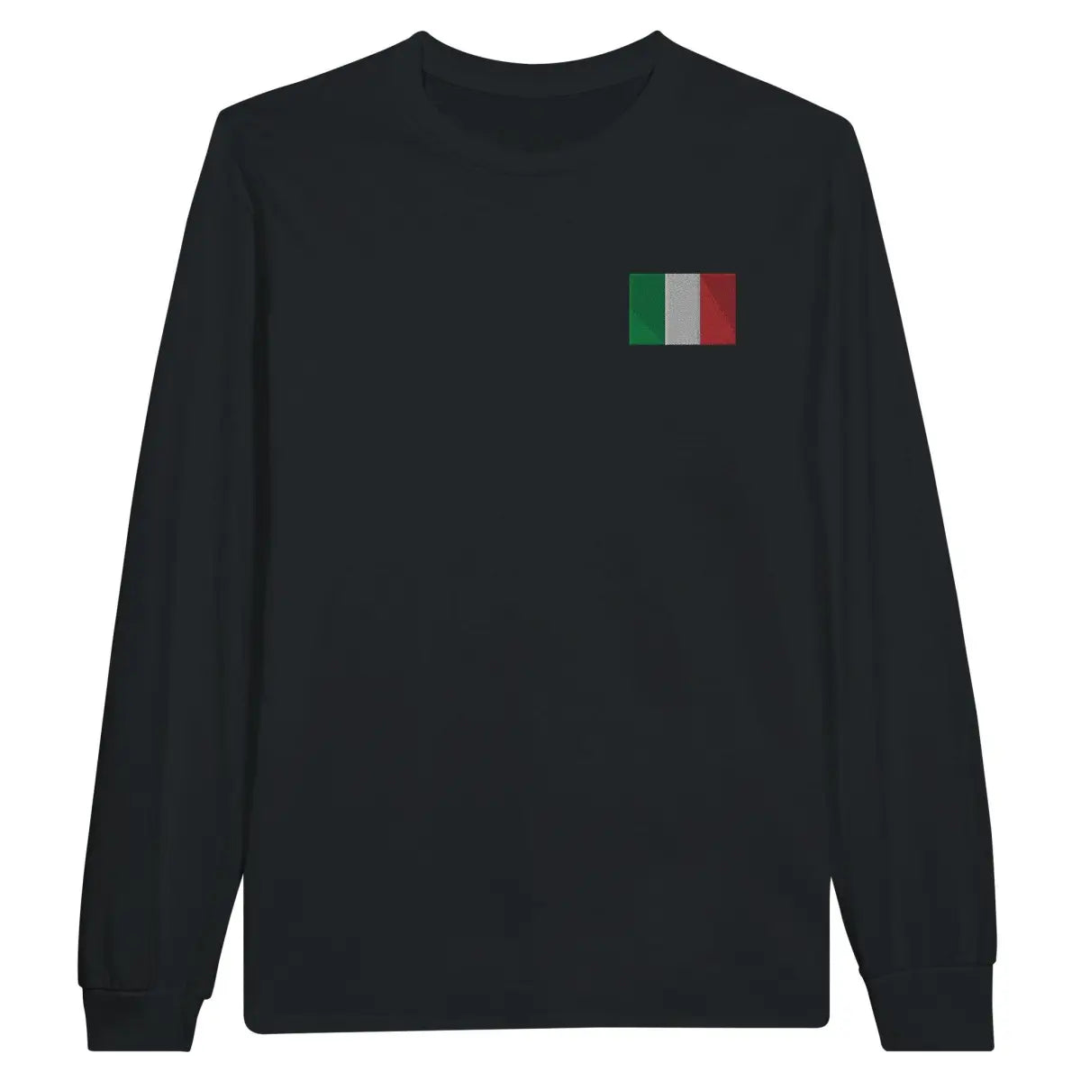 T-shirt à manches longues Drapeau de l'Italie en broderie - Pixelforma 