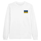 T-shirt à manches longues Drapeau de l'Ukraine en broderie - Pixelforma 