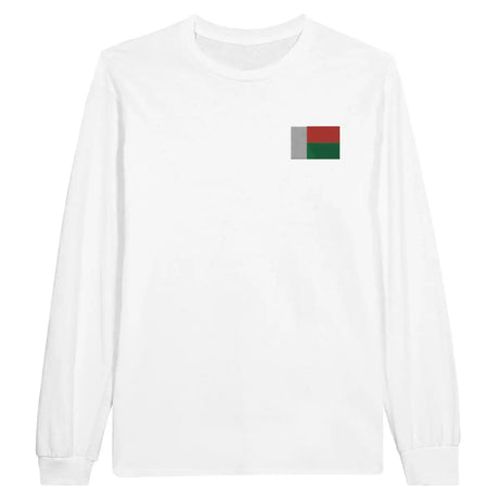 T-shirt à manches longues Drapeau de Madagascar en broderie - Pixelforma 