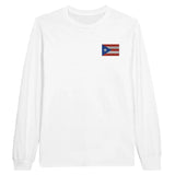 T-shirt à manches longues Drapeau de Porto Rico en broderie - Pixelforma 