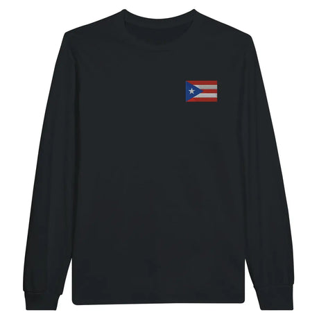 T-shirt à manches longues Drapeau de Porto Rico en broderie - Pixelforma 