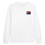 T-shirt à manches longues Drapeau de Saint-Martin en broderie - Pixelforma 