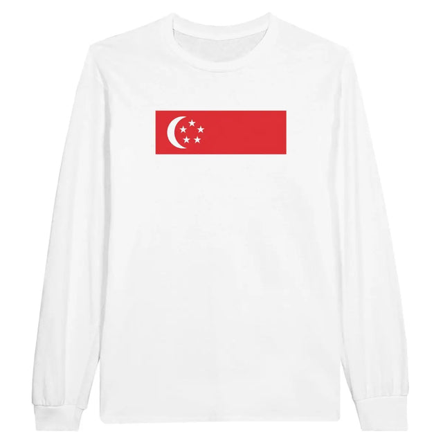 T-shirt à manches longues Drapeau de Singapour - Pixelforma 