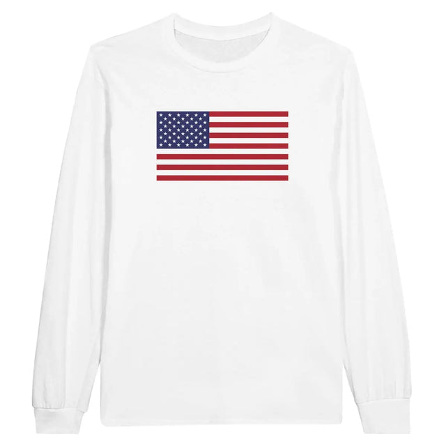 T-shirt à manches longues Drapeau des États-Unis - Pixelforma 