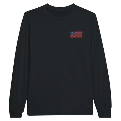 T-shirt à manches longues Drapeau des États-Unis en broderie - Pixelforma 