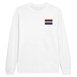 T-shirt à manches longues Drapeau des Pays-Bas en broderie - Pixelforma 