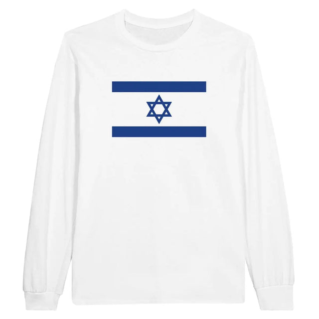 T-shirt à manches longues Drapeau d'Israël - Pixelforma 