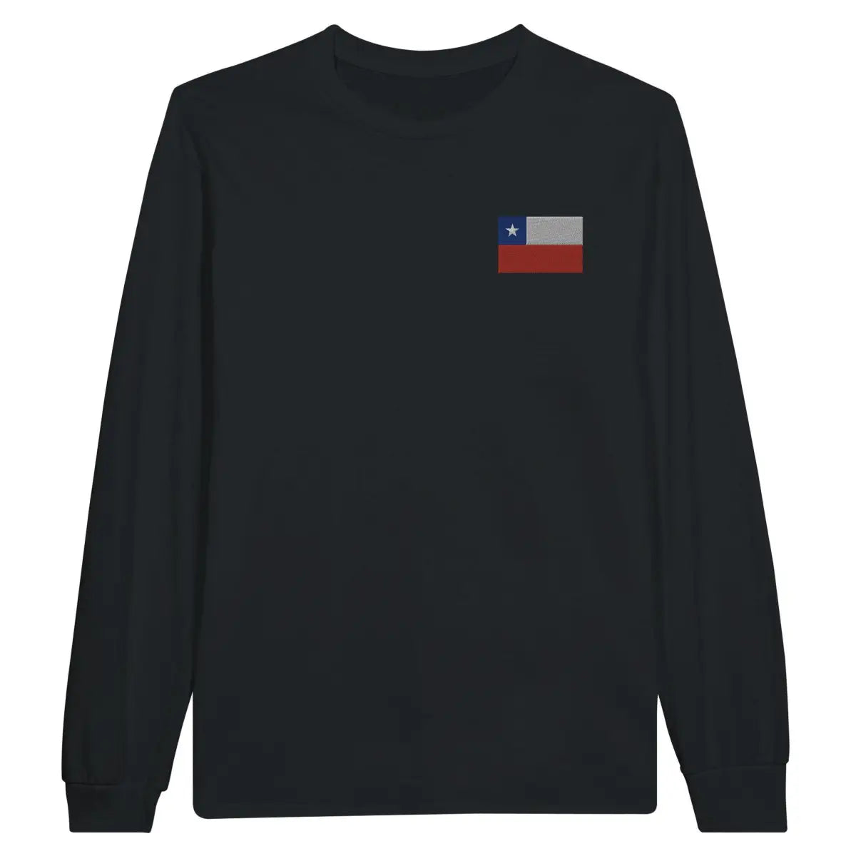 T-shirt à manches longues Drapeau du Chili en broderie - Pixelforma 