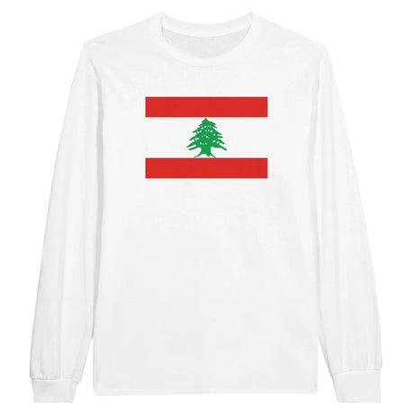 T-shirt à manches longues drapeau du liban - pixelformaflag