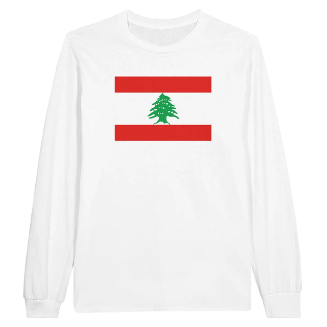 T-shirt à manches longues drapeau du liban - pixelformaflag