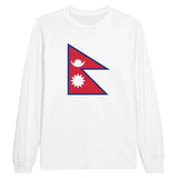 T-shirt à manches longues Drapeau du Népal - Pixelforma 