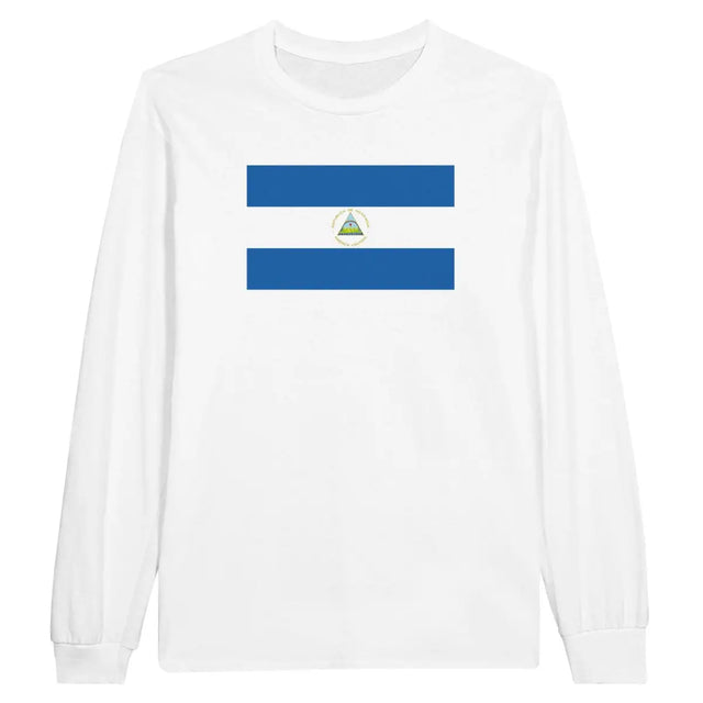 T-shirt à manches longues Drapeau du Nicaragua - Pixelforma 