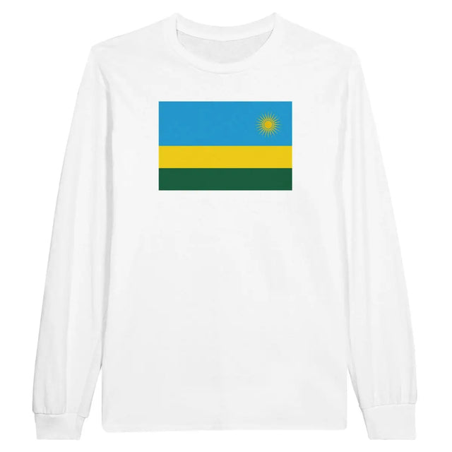 T-shirt à manches longues Drapeau du Rwanda - Pixelforma 