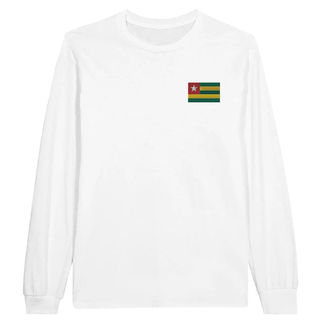 T-shirt à manches longues Drapeau du Togo en broderie - Pixelforma 