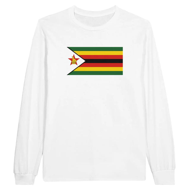 T-shirt à manches longues Drapeau du Zimbabwe - Pixelforma 