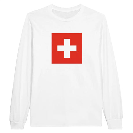 T-shirt à manches longues Drapeau et armoiries de la Suisse - Pixelforma 