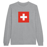 T-shirt à manches longues Drapeau et armoiries de la Suisse - Pixelforma 