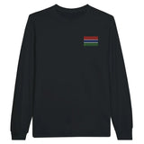T-shirt à manches longues drapeau gambie en broderie - pixelformaflag