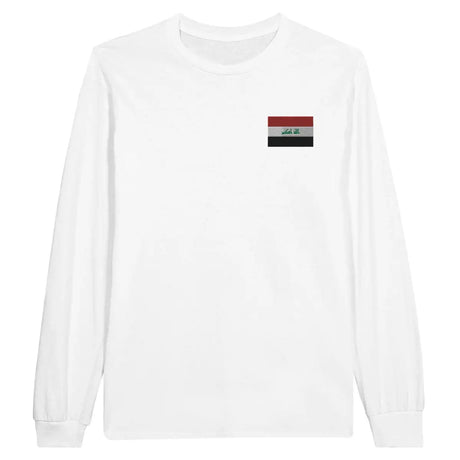 T-shirt à manches longues drapeau irak en broderie - pixelformaflag