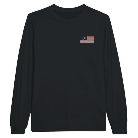 T-shirt à manches longues drapeau malaisie en broderie - pixelformaflag