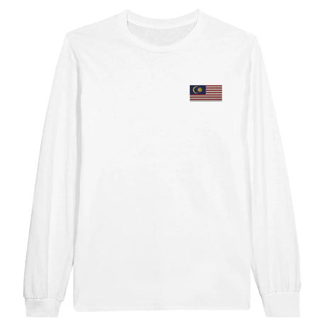 T-shirt à manches longues drapeau malaisie en broderie - pixelformaflag