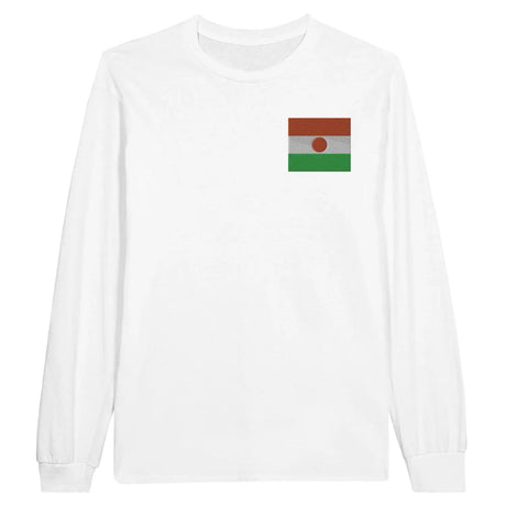 T-shirt à manches longues drapeau niger en broderie - pixelformaflag