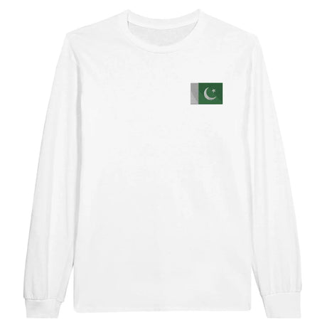 T-shirt à manches longues drapeau pakistan en broderie - pixelformaflag