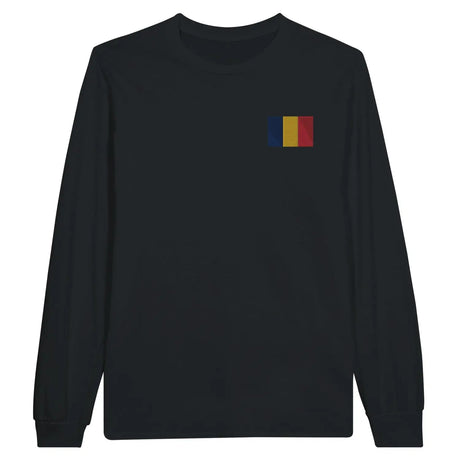 T-shirt à manches longues drapeau tchad en broderie - pixelformaflag