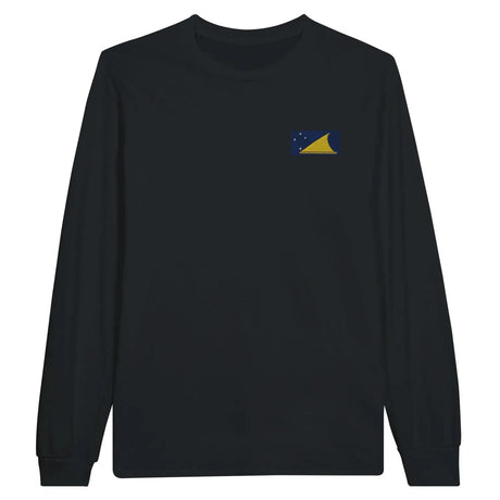 T-shirt à manches longues drapeau tokelau en broderie - pixelformaflag