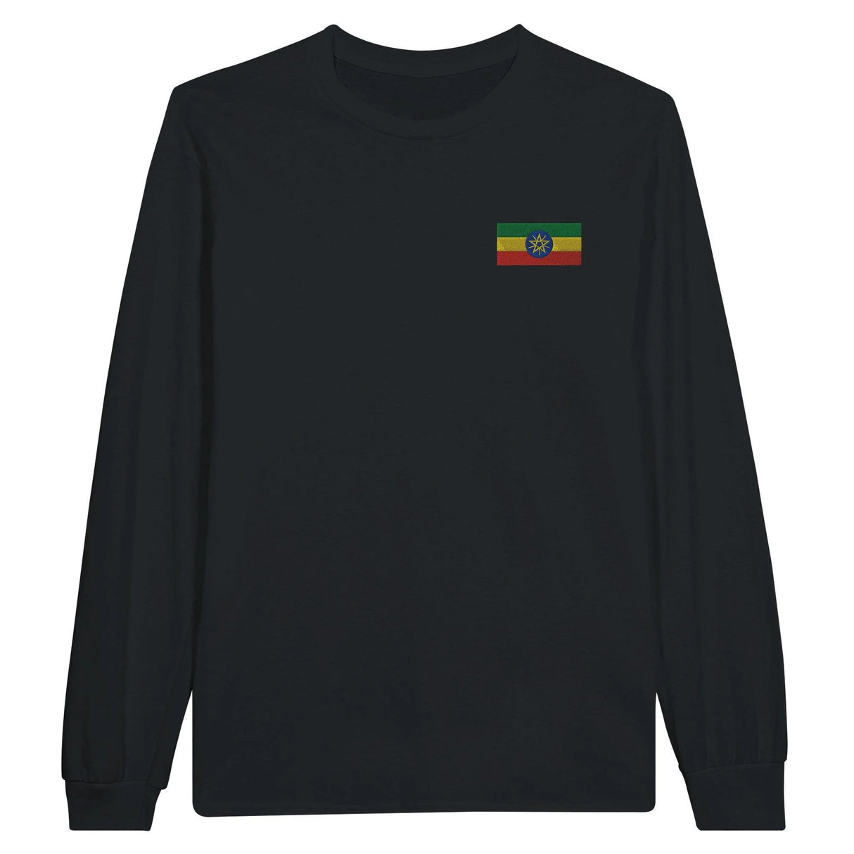 T-shirt à manches longues éthiopie broderie coton mélangé