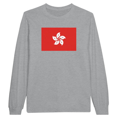 T-shirt à manches longues hong kong coton mélangé imprimé