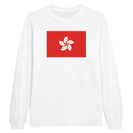 T-shirt à manches longues hong kong coton mélangé imprimé