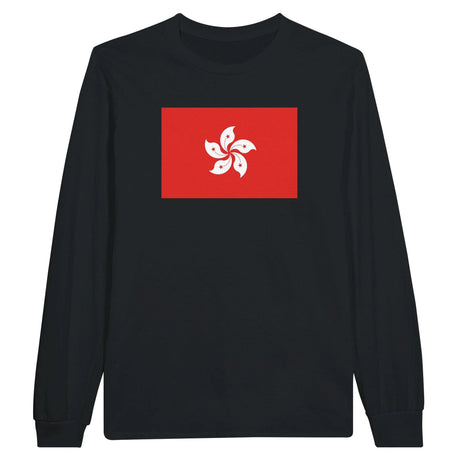 T-shirt à manches longues hong kong coton mélangé imprimé