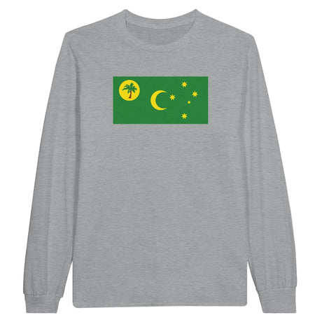 T-shirt à manches longues îles cocos coton mélangé imprimé