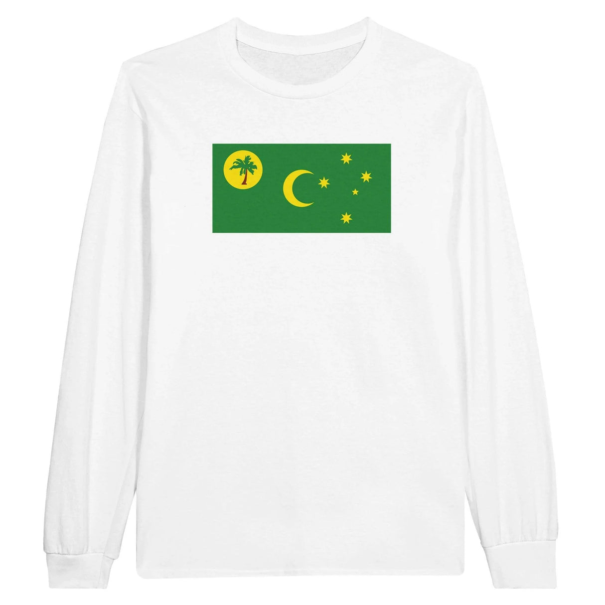 T-shirt à manches longues îles cocos coton mélangé imprimé