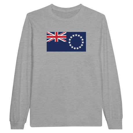 T-shirt à manches longues îles cook coton mélangé imprimé