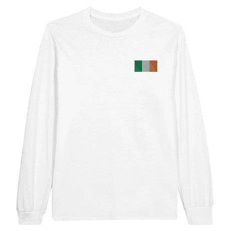 T-shirt à manches longues irlande broderie coton mélangé
