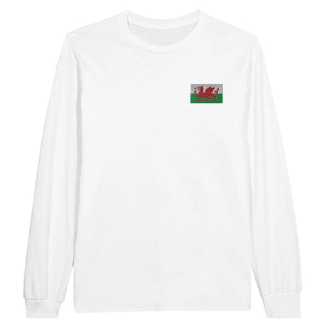 T-shirt à manches longues pays de galles coton brodé doux