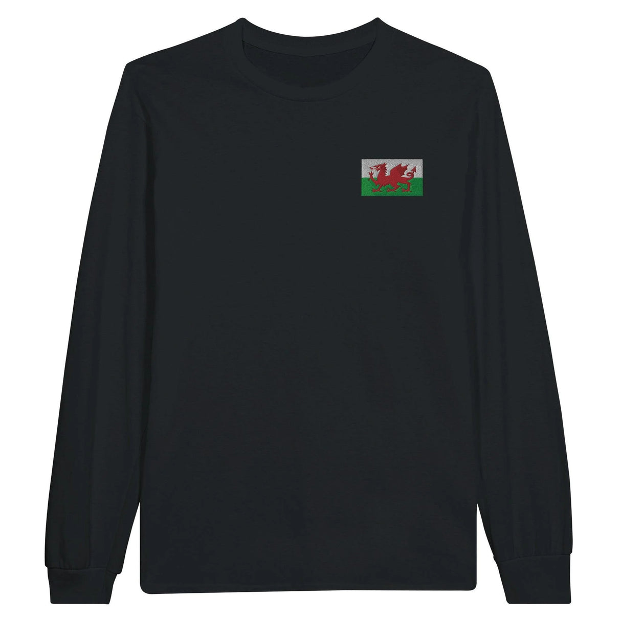 T-shirt à manches longues pays de galles coton brodé doux