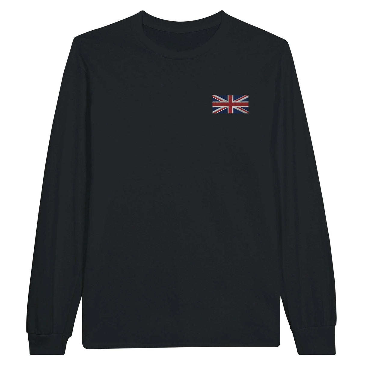 T-shirt à manches longues royaume-uni coton broderie couleur