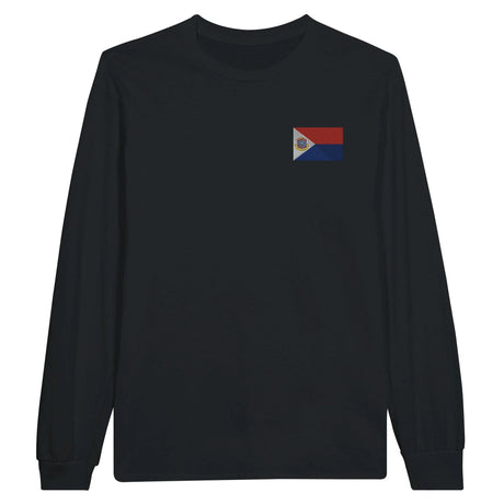 T-shirt à manches longues saint-martin coton broderie couleur