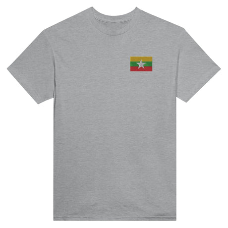 T-shirt birmanie broderie couleur en coton épais