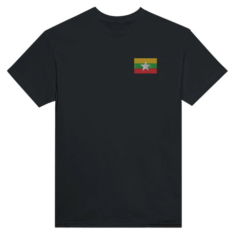 T-shirt birmanie broderie couleur en coton épais