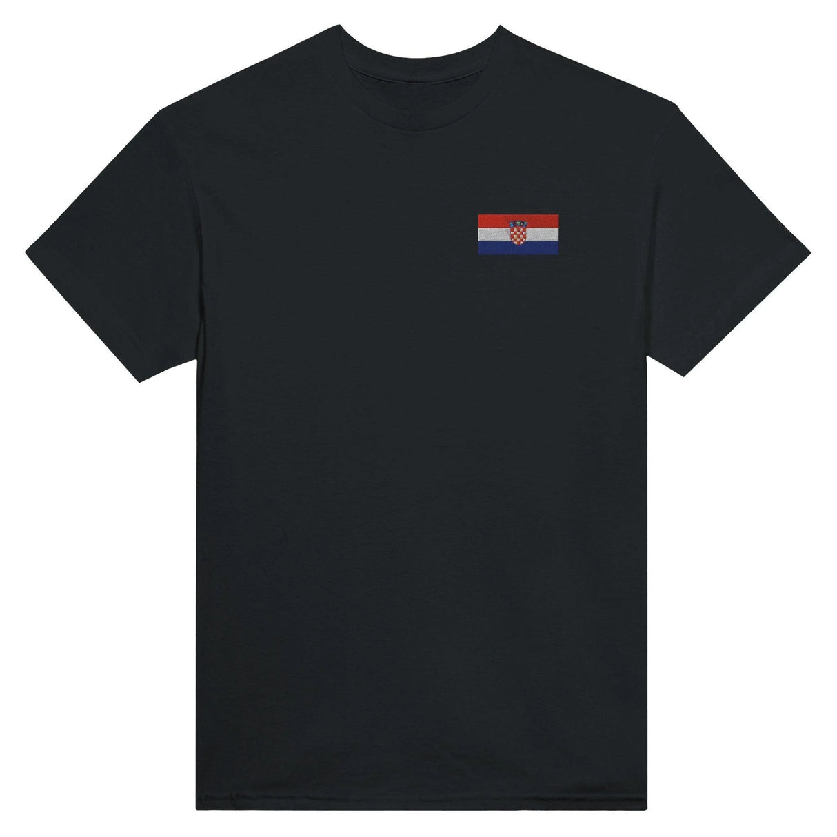 T-shirt croatie broderie couleur en coton épais mélangé
